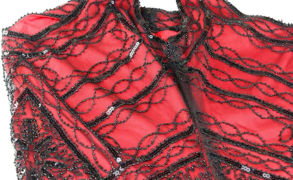 1920s Gatsby Sequin Fringed Paisley Flapper Dress with 20s Accessories Set