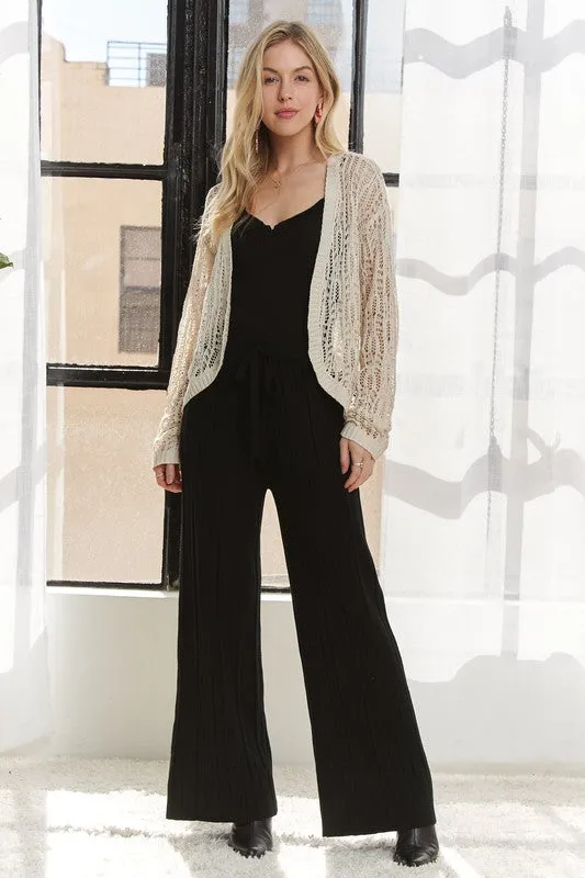 ADORA Black Wide Leg Knit Pants