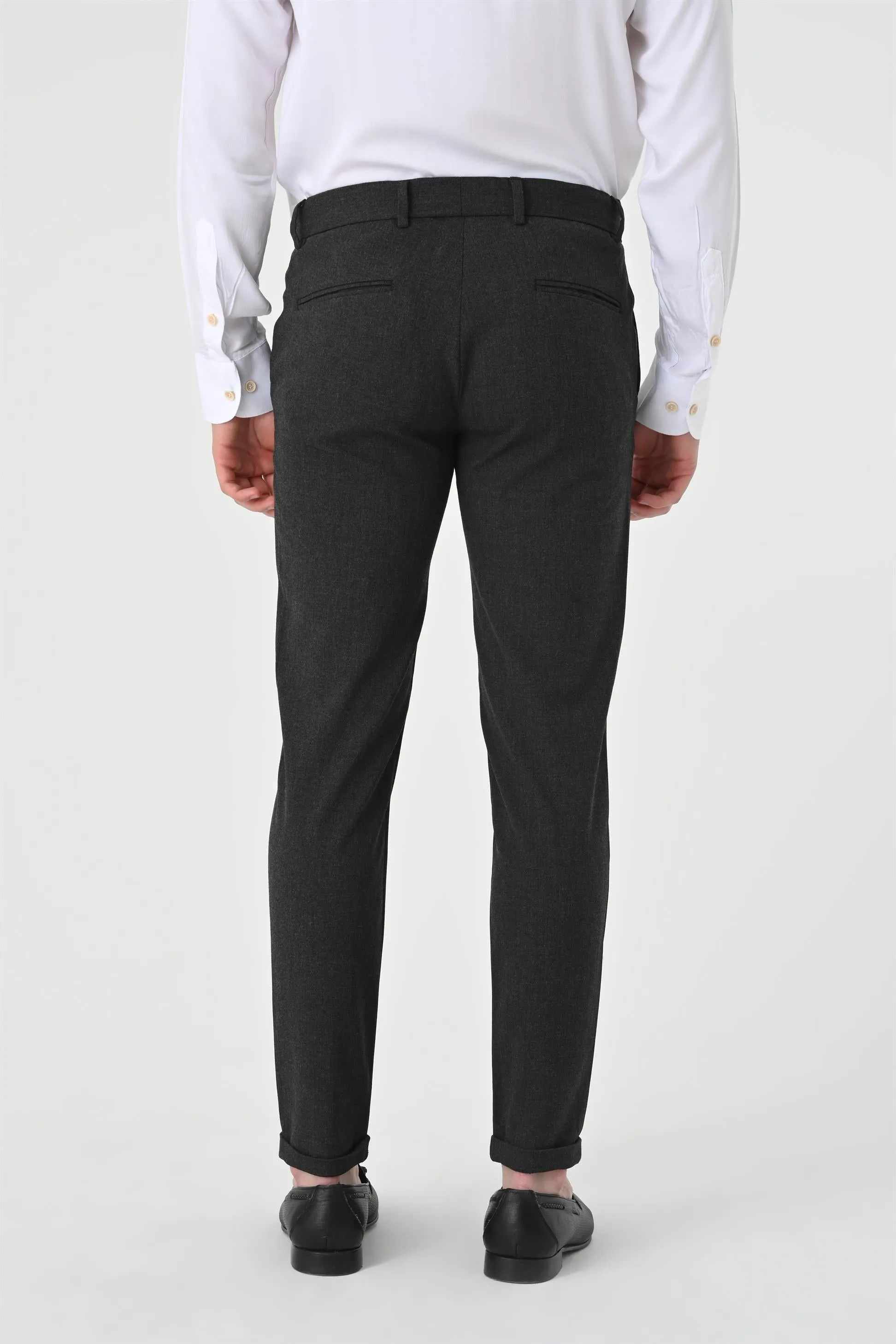 ANT Men's Slim Fit Accessory Trousers - Carrara