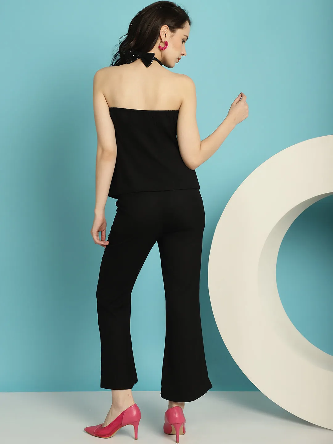 Back Bow With Halter Neck Top & Trouser