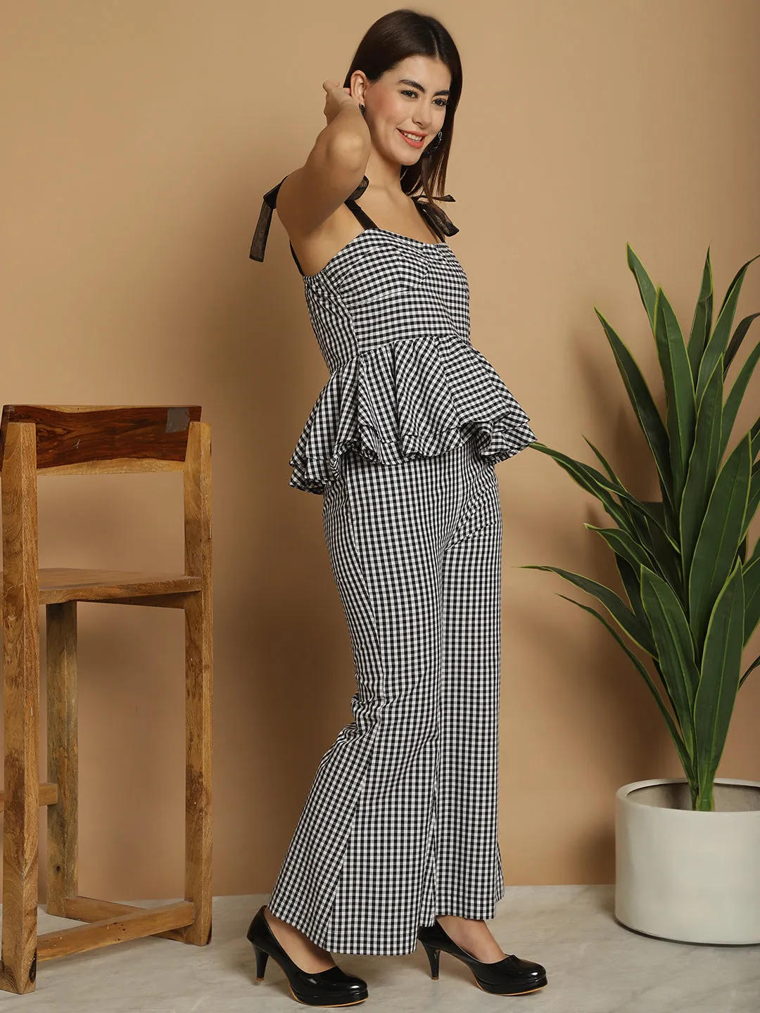 Black & White Checkered Co-Ord Set