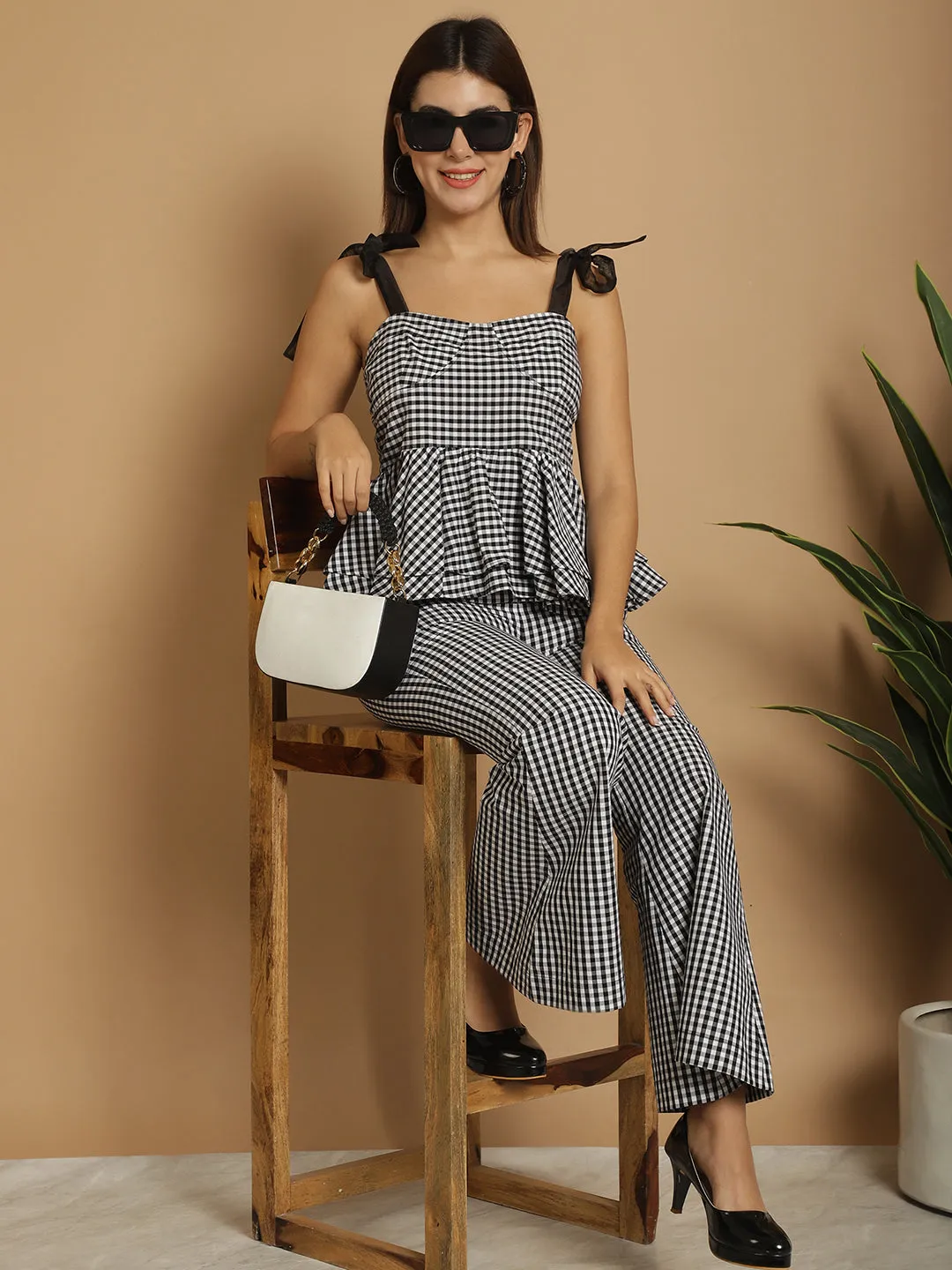 Black & White Checkered Co-Ord Set