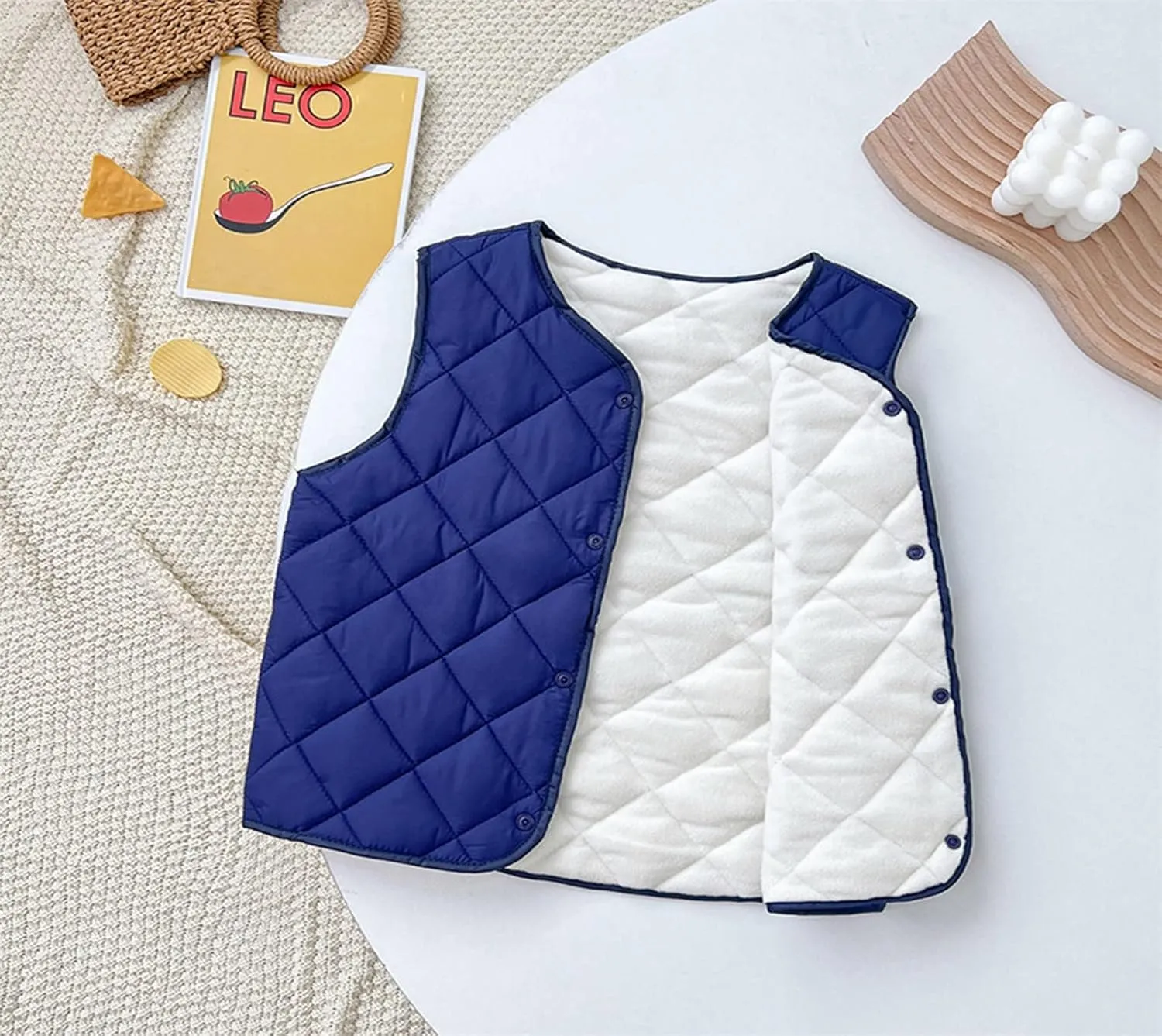 Boys Girls Puffer Fleece Lined Vest Toddler Winter Coat Warm Sleeveless Lightweight Jacket Waistcoat for Kids Vest