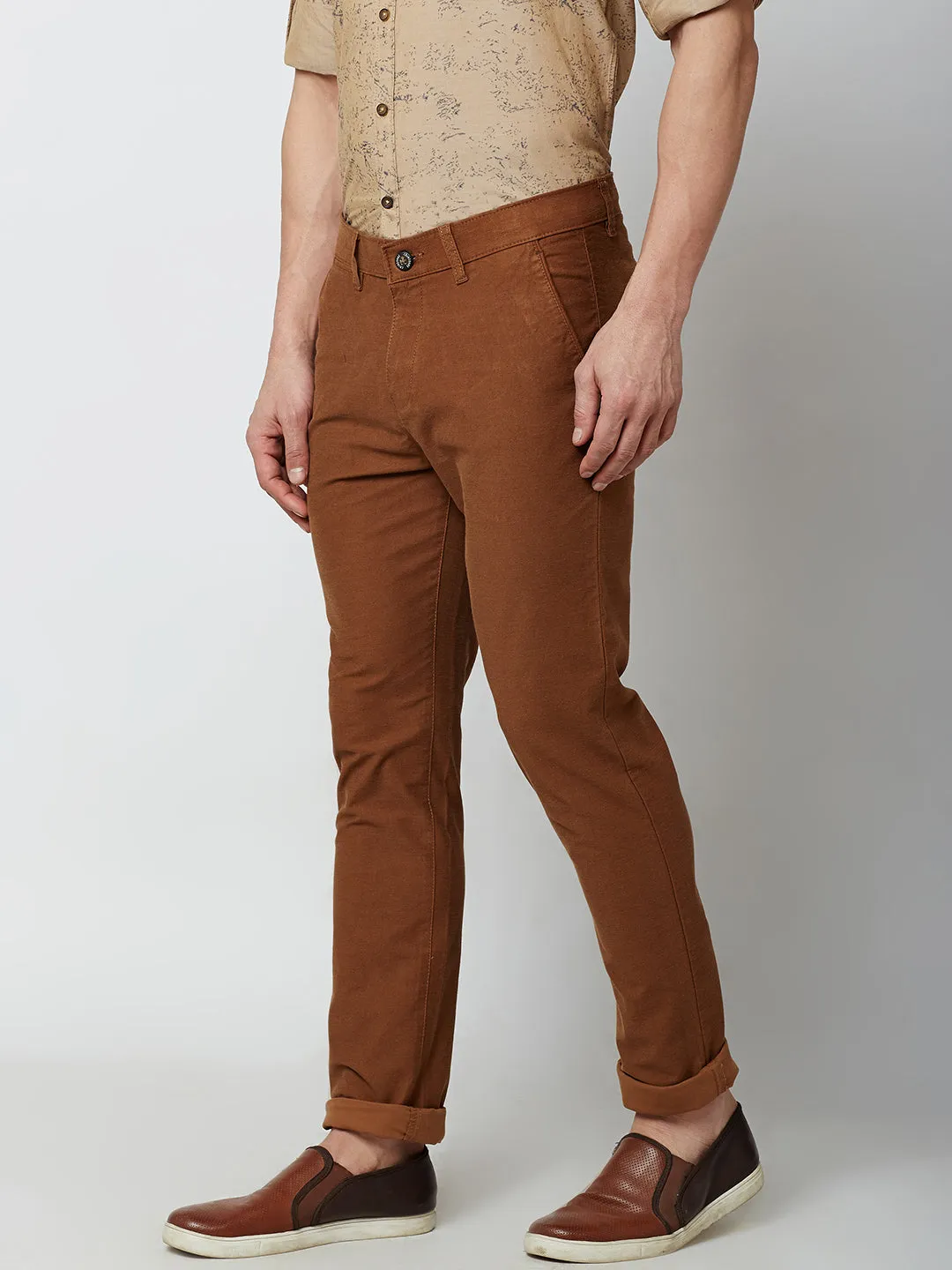 Brown Slim Fit Trousers