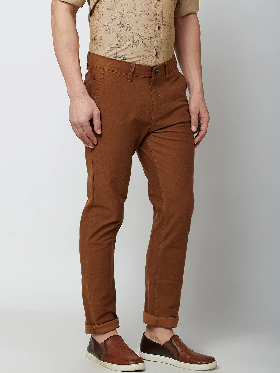 Brown Slim Fit Trousers