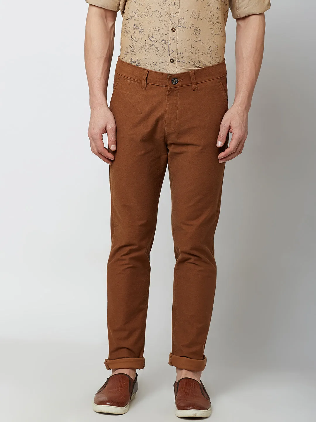 Brown Slim Fit Trousers