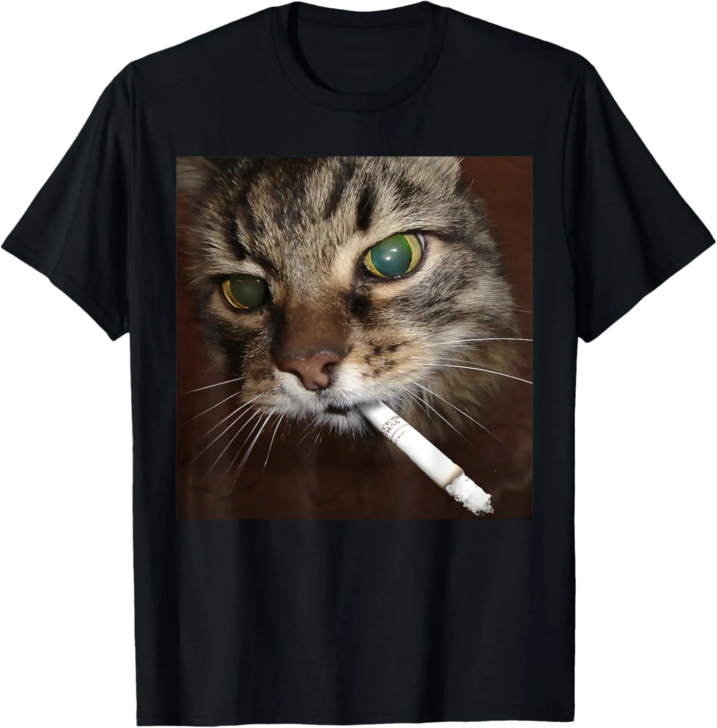 Cat Meme Cat Smoking Cigarette T-Shirt