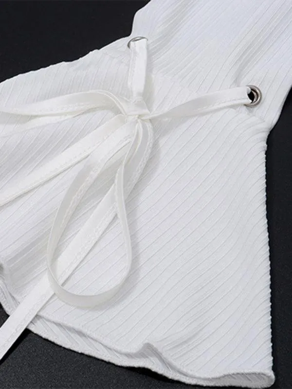 Chic Bow Tie Slim Fit Flare Top for Women: A Stylish Wardrobe Essential