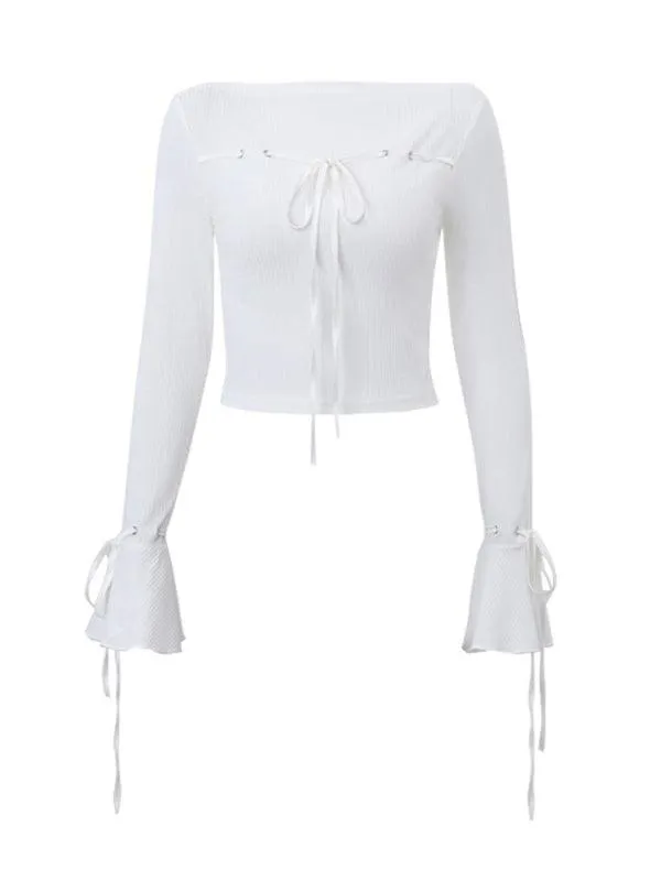 Chic Bow Tie Slim Fit Flare Top for Women: A Stylish Wardrobe Essential