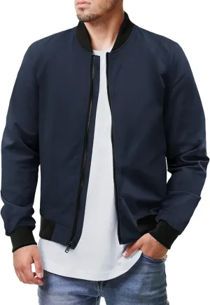 COOFANDY Men Bomber Jacket Lightweight Windbreaker Jackets Casual Softshell Flight Fashion Winter Fall Coat with Pocket