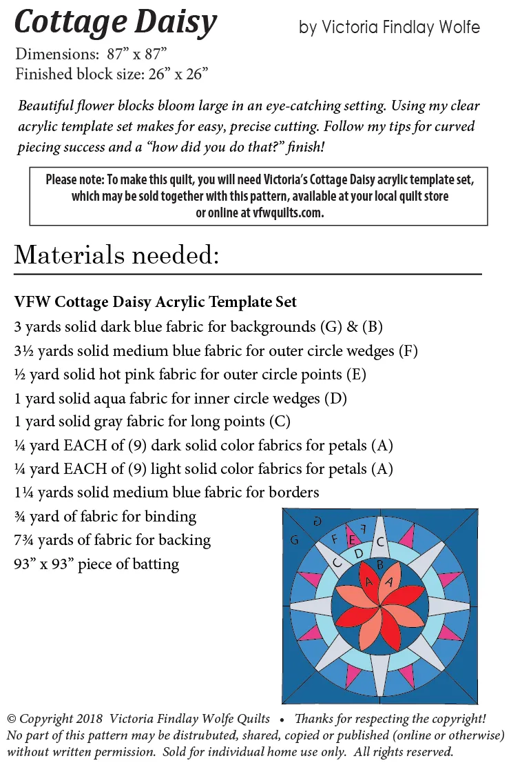 Cottage Daisy *Pattern Instructions Only*