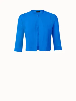 Cotton Blend Knit Cropped Cardigan