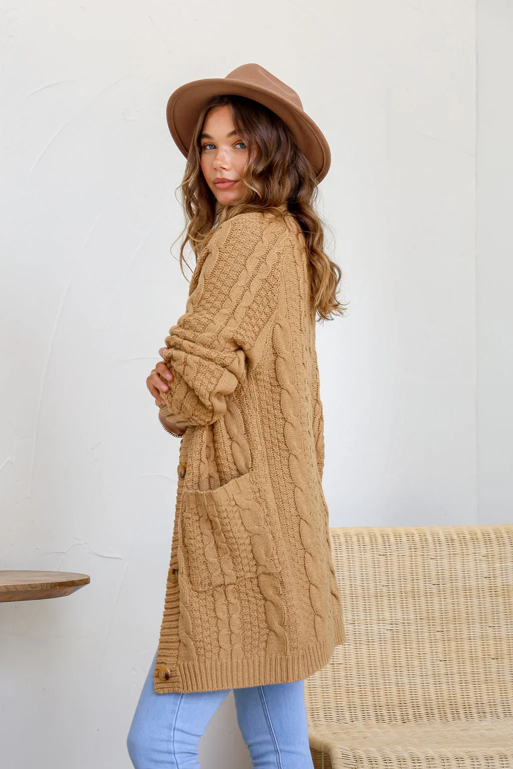 Davina Knit Cardigan Tan