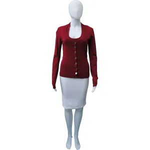 DOLCE & GABBANA RED CARDIGAN SET