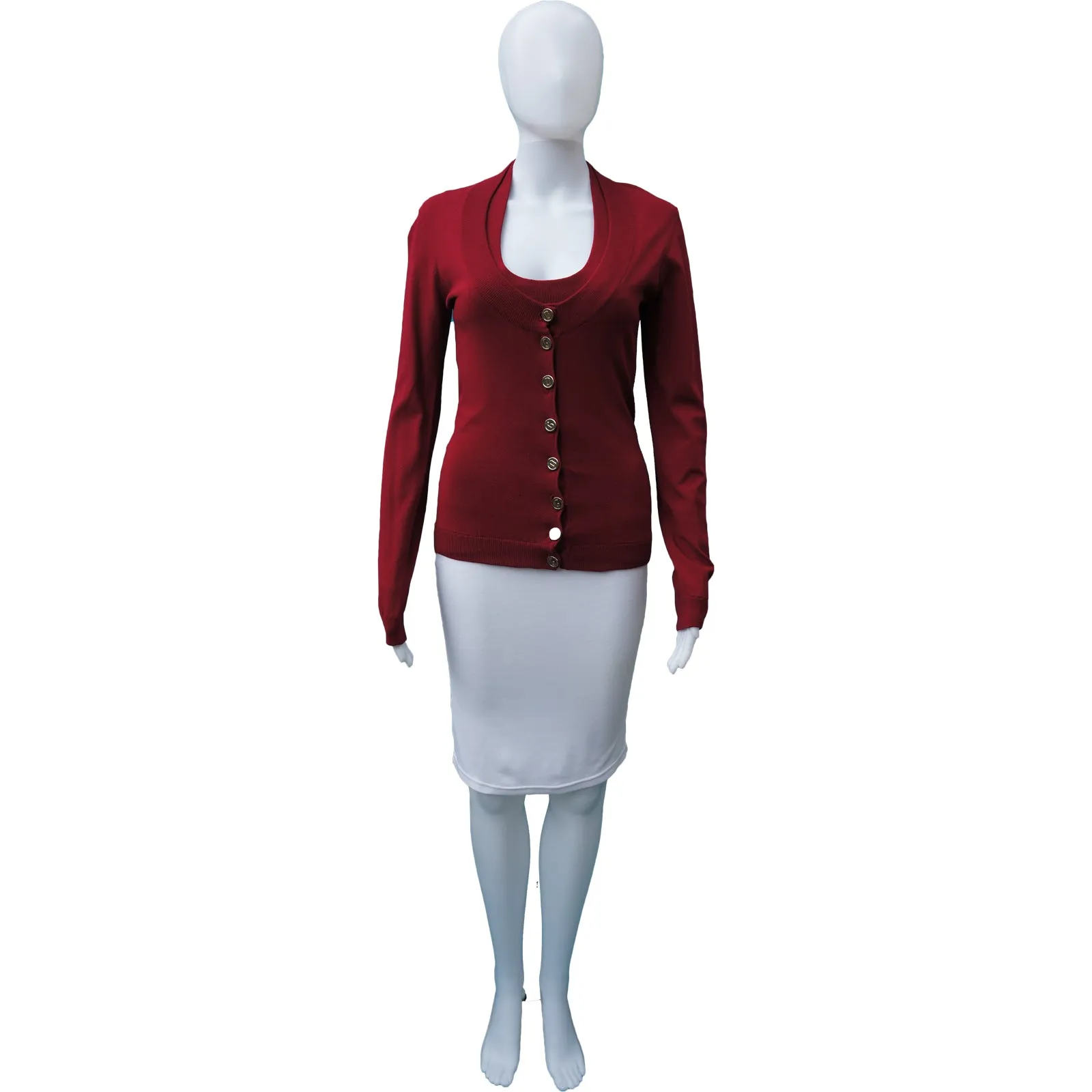DOLCE & GABBANA RED CARDIGAN SET