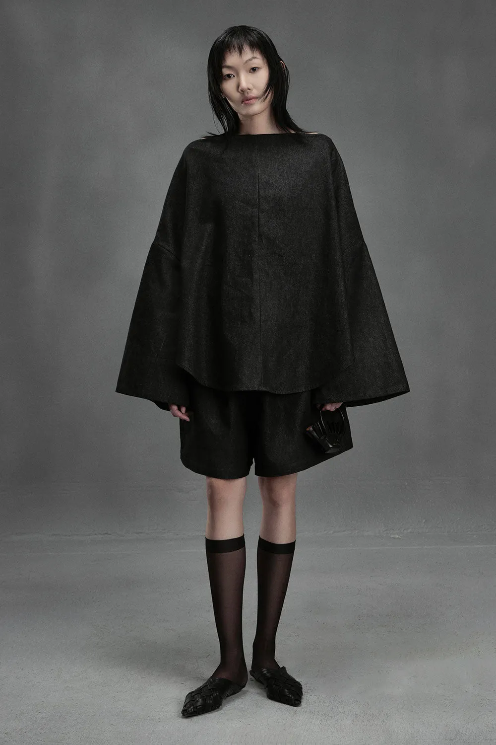 Dolphin Straight Flare Sleeved Chiffon Top