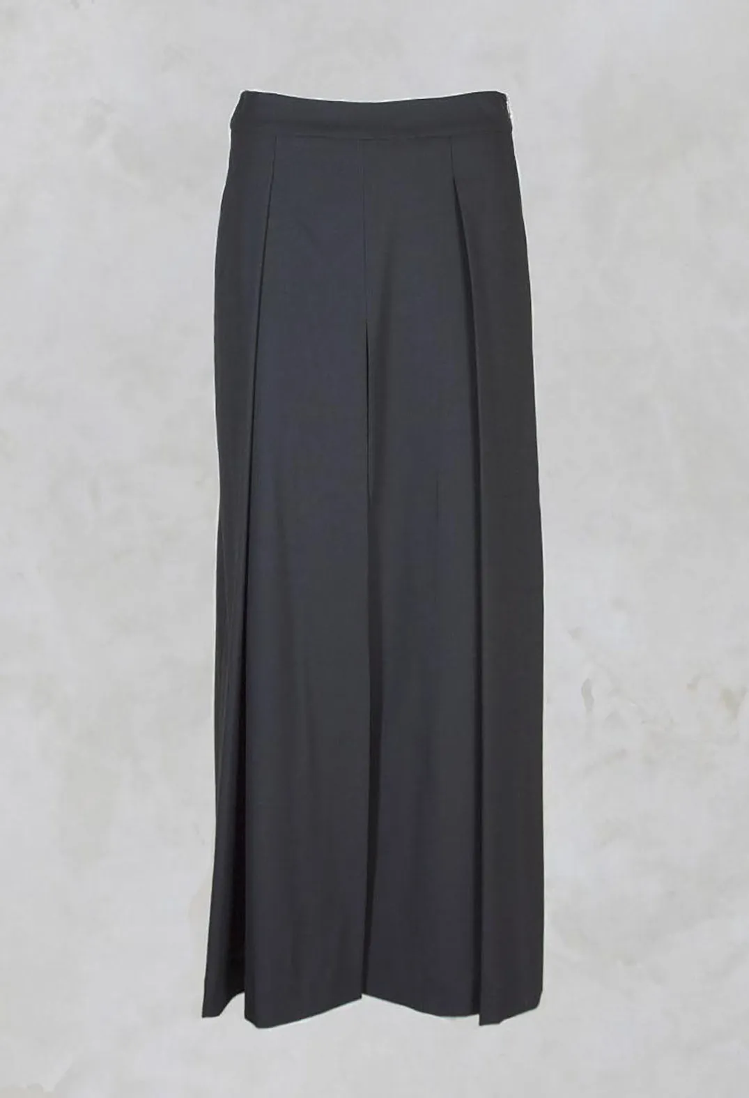 Double Layer Trousers with Pleats in Black/Grey