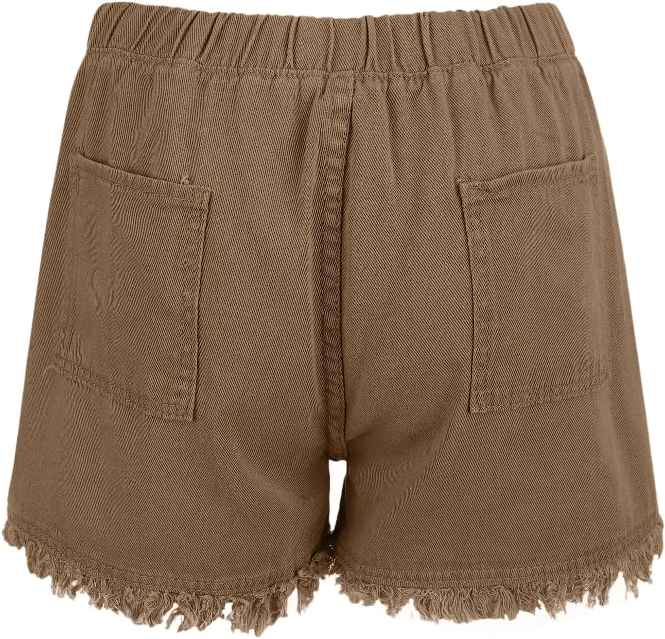 Drawstring Jean Shorts for Women Summer Casual Elastic Waist Raw Hem Denim Shorts Loose Fit Short Pants with Pockets