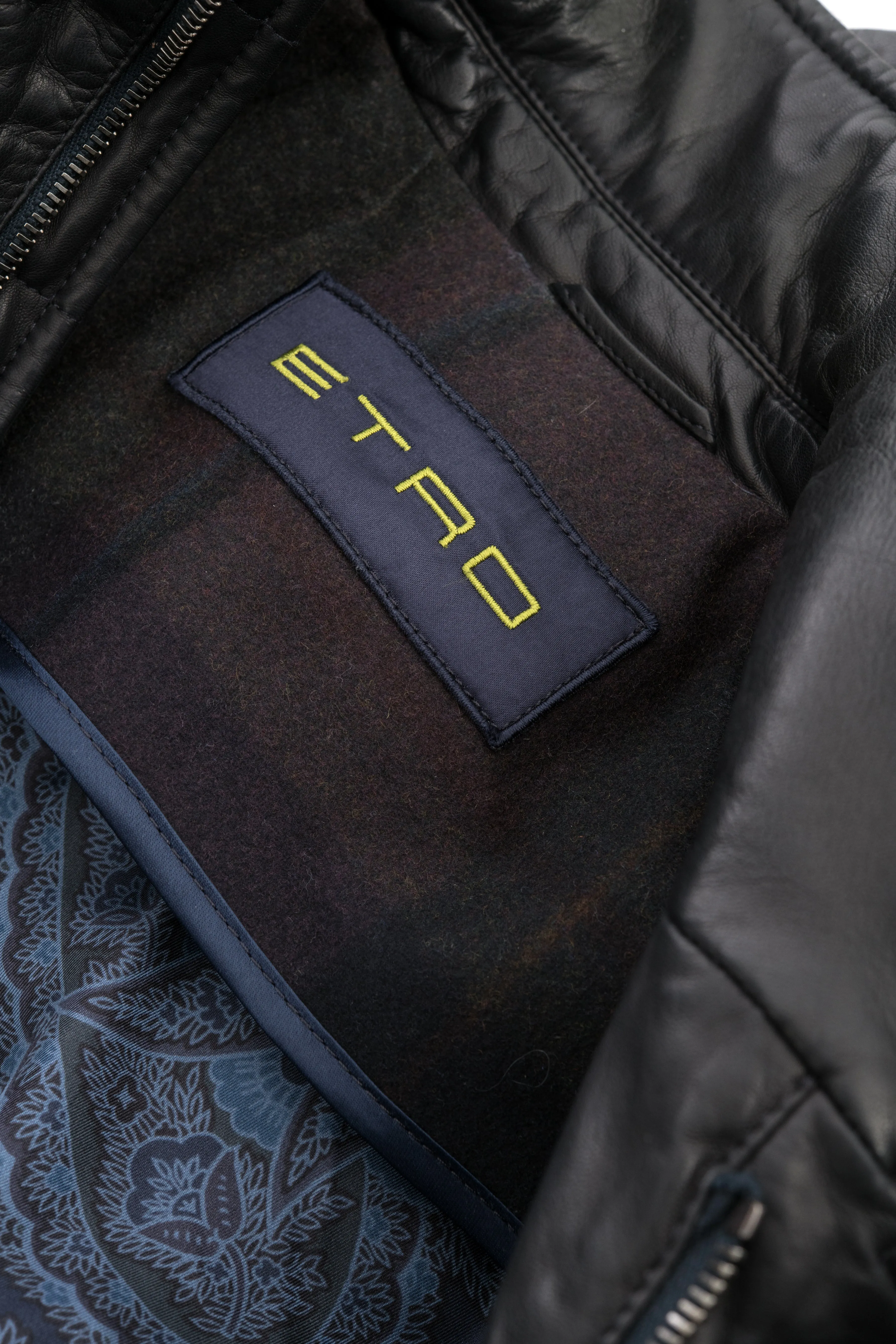 Etro Down Filled Leather Puffer Jacket Coat