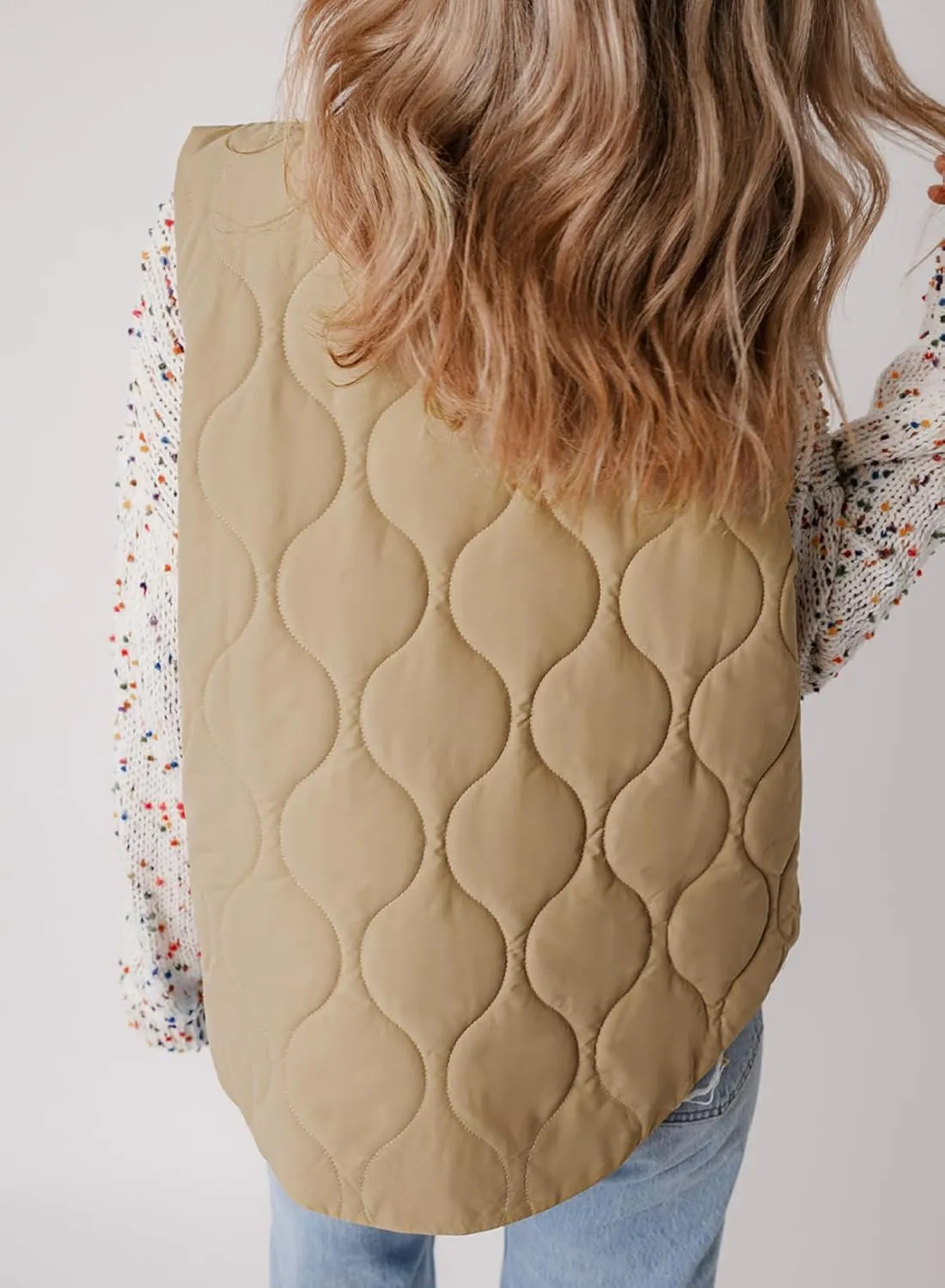 EVALESS Cropped Puffer Vest Women Lightweight Quilted Stand Collar Sleeveless Jackets Fall Spring 2025 Button Zip Up Coat