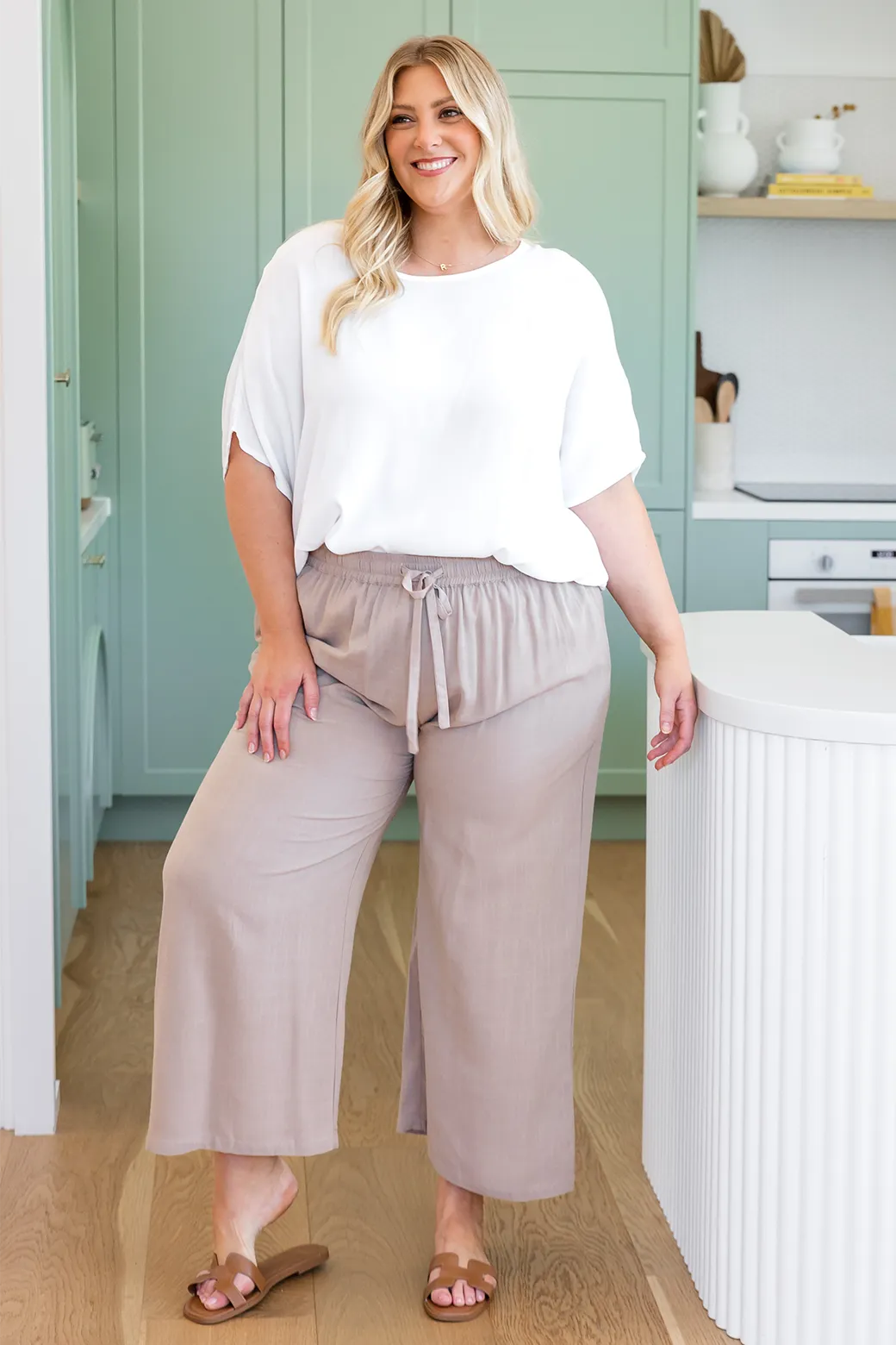 Gabrielle Drawstring Pants Latte