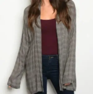 Gray Checkers Cardigan