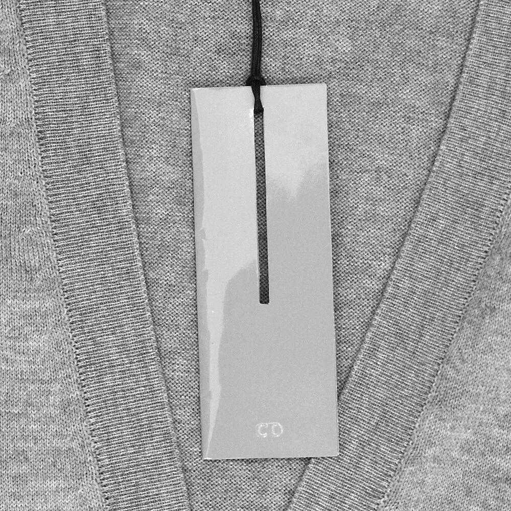 Grey Wool Sleeveless Cardigan With Bee Emblem