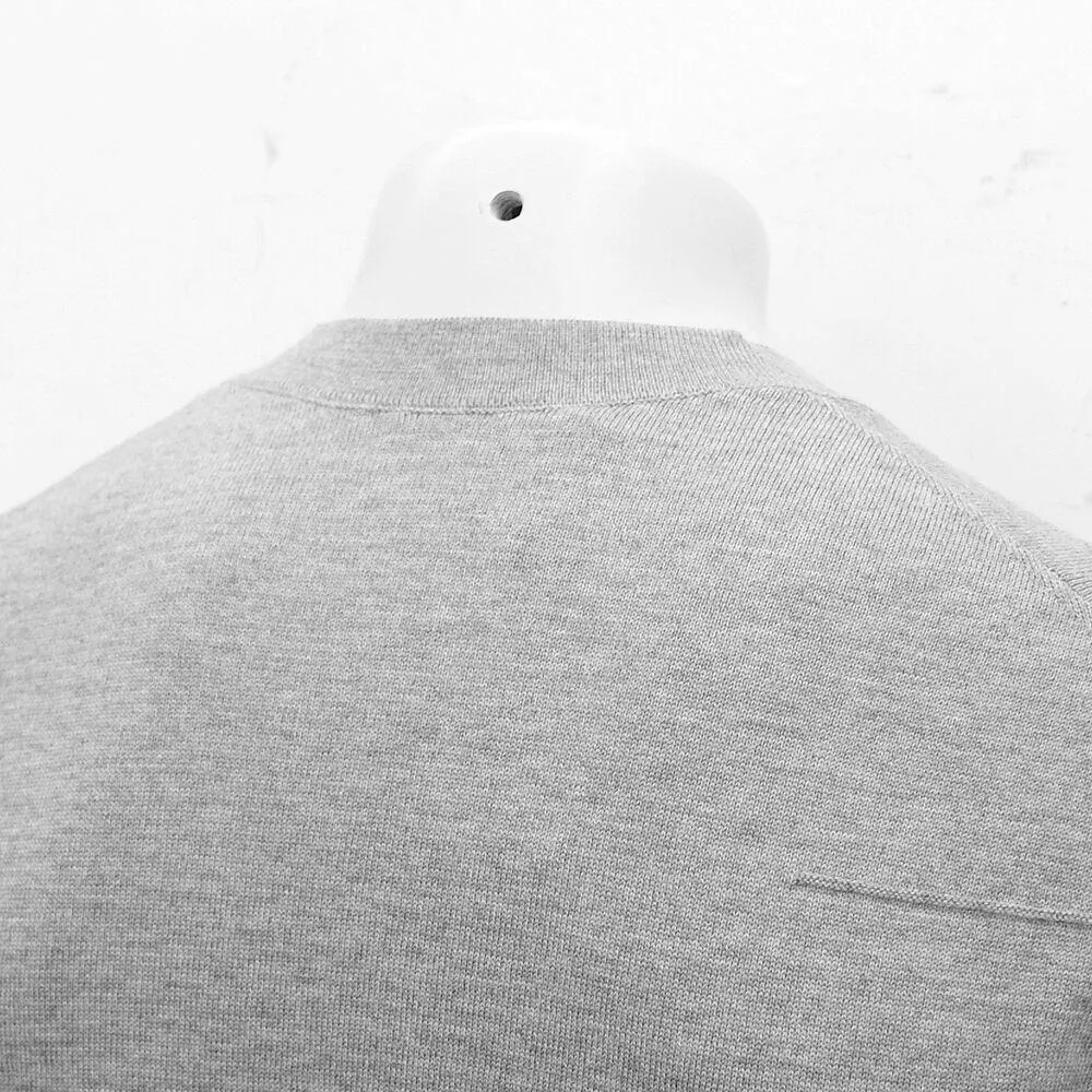 Grey Wool Sleeveless Cardigan With Bee Emblem