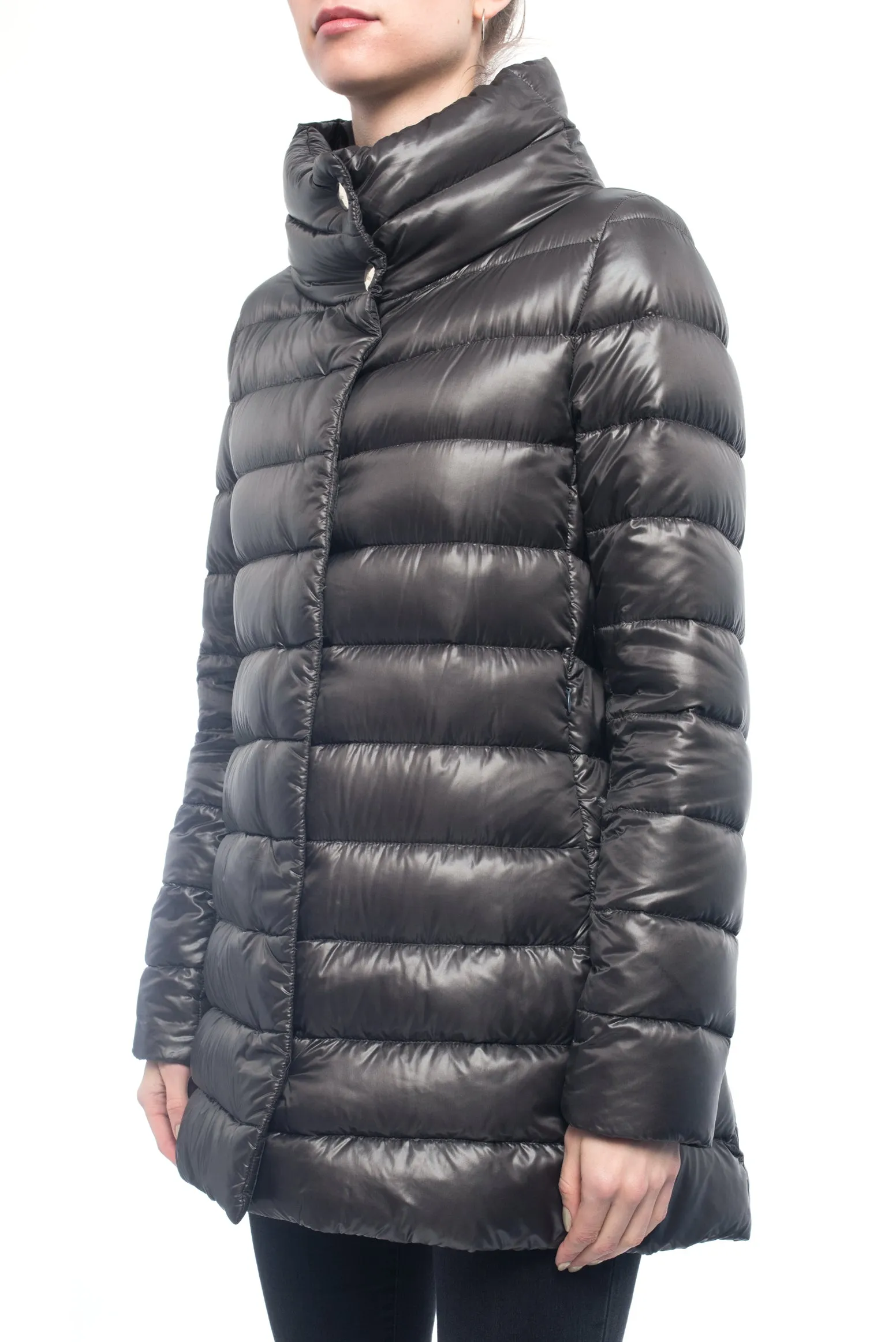 Herno Dark Grey Down Filled Puffer Coat - M