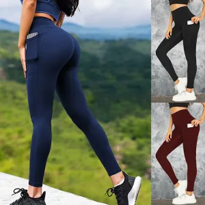 High Waist Yoga Pants with Phone Pocket