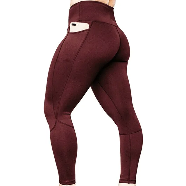 High Waist Yoga Pants with Phone Pocket