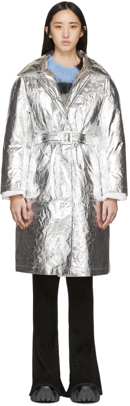 Ienki Ienki SSENSE Exclusive Silver Woolmark Mac Coat