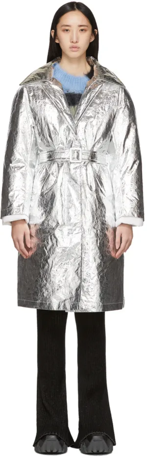 Ienki Ienki SSENSE Exclusive Silver Woolmark Mac Coat