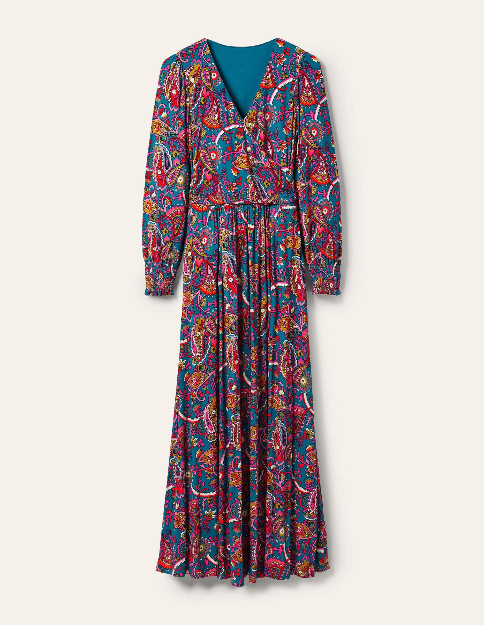 Jersey Maxi Wrap Dress-Winter Azure, Fantastical