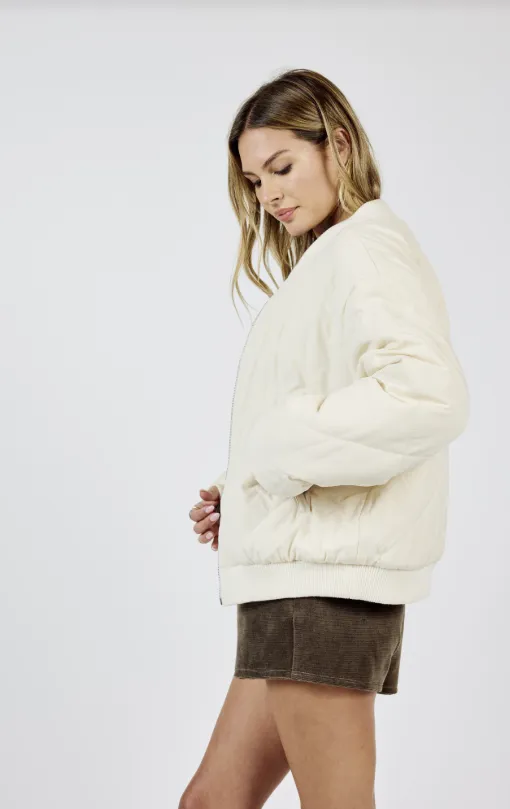Jill Reversible Zip Up Bomber Jacket