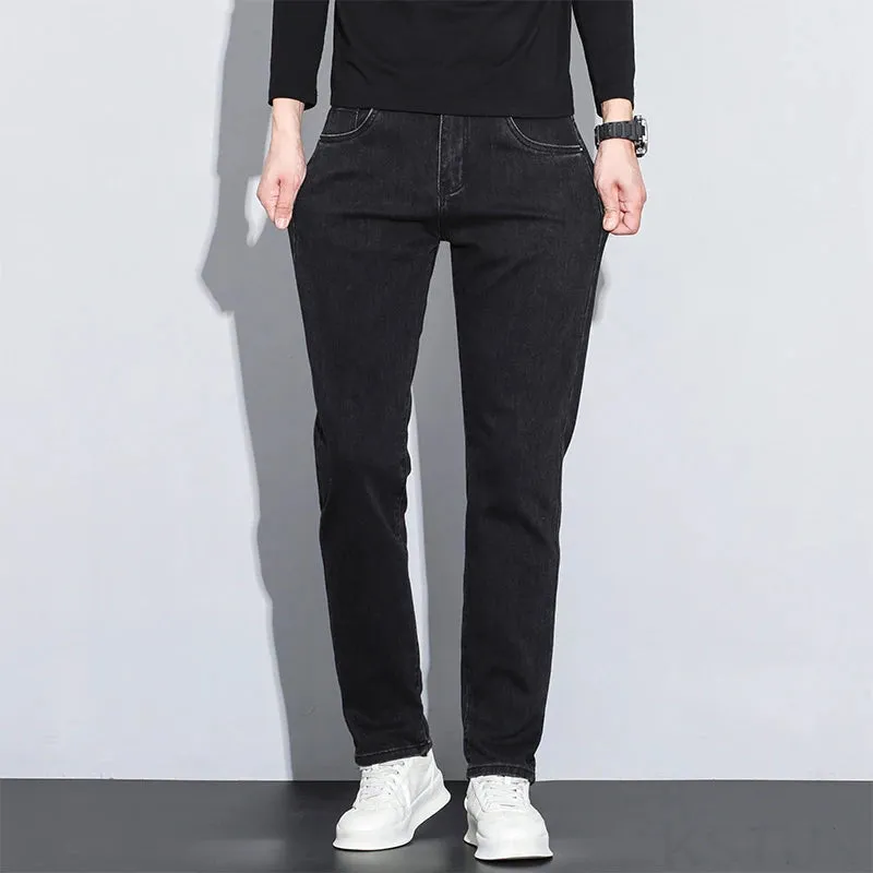KSTUN Men's Black Jeans Stretch Denim Pants Fashion Pockets Designer Slim Regular Fit Trousers For Men Clothing Streetwear 2025