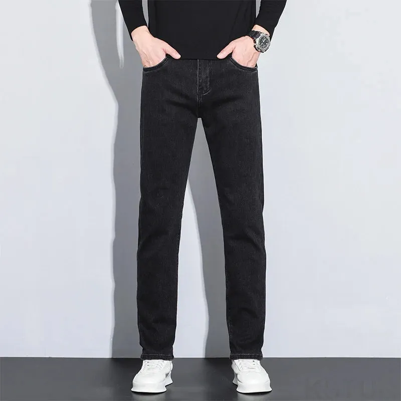 KSTUN Men's Black Jeans Stretch Denim Pants Fashion Pockets Designer Slim Regular Fit Trousers For Men Clothing Streetwear 2025