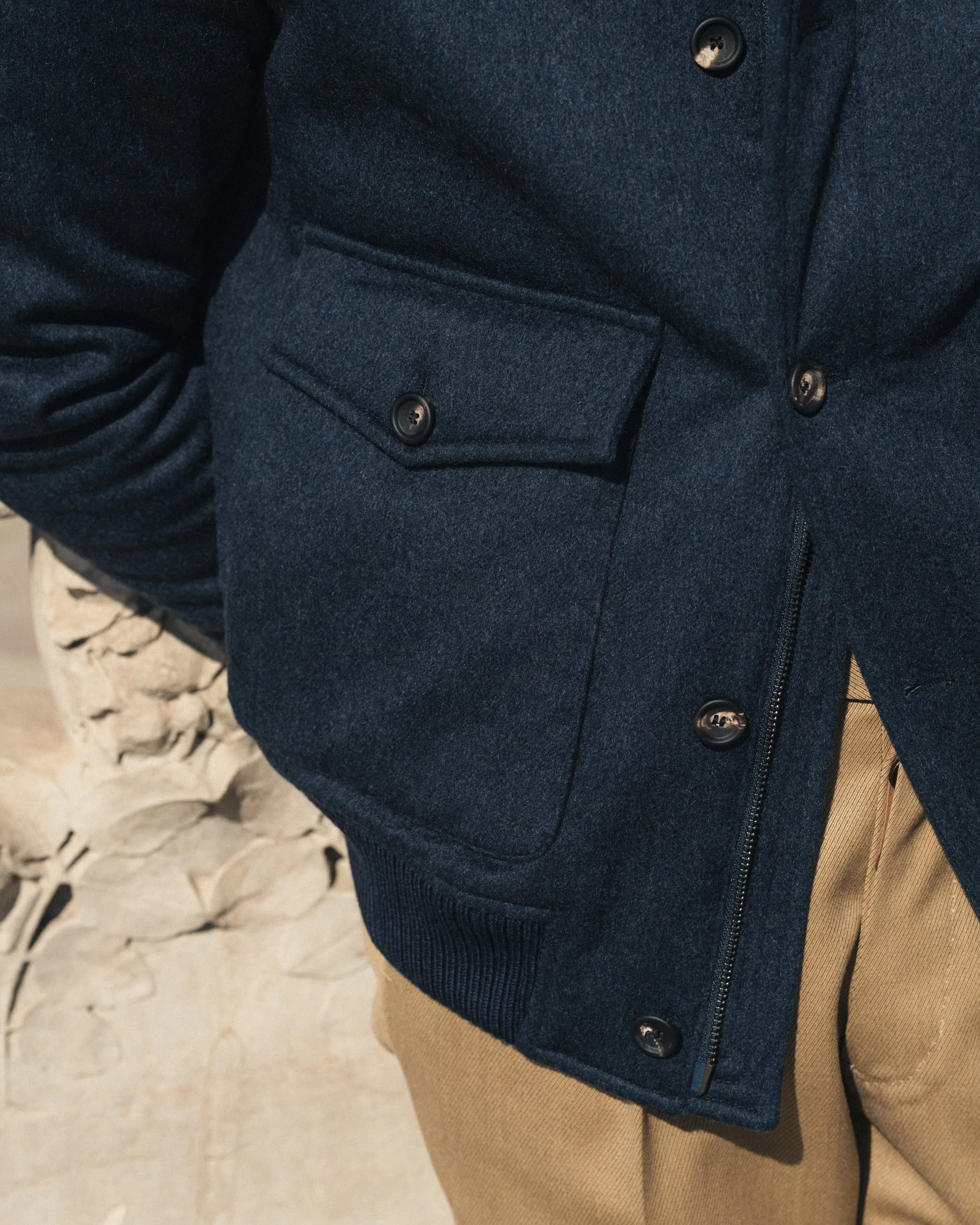 Luxury Bomber Jacket – Navy
