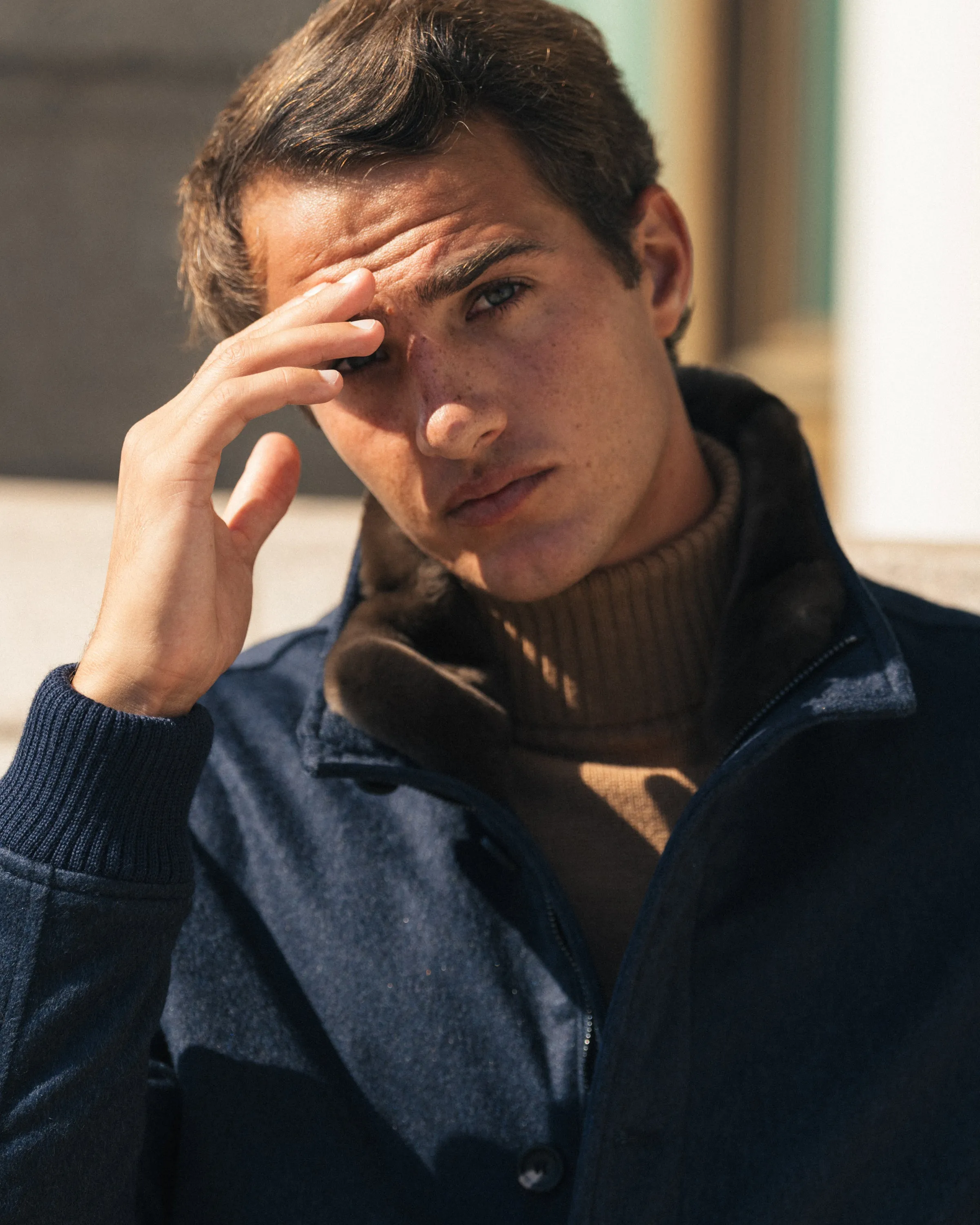 Luxury Bomber Jacket – Navy