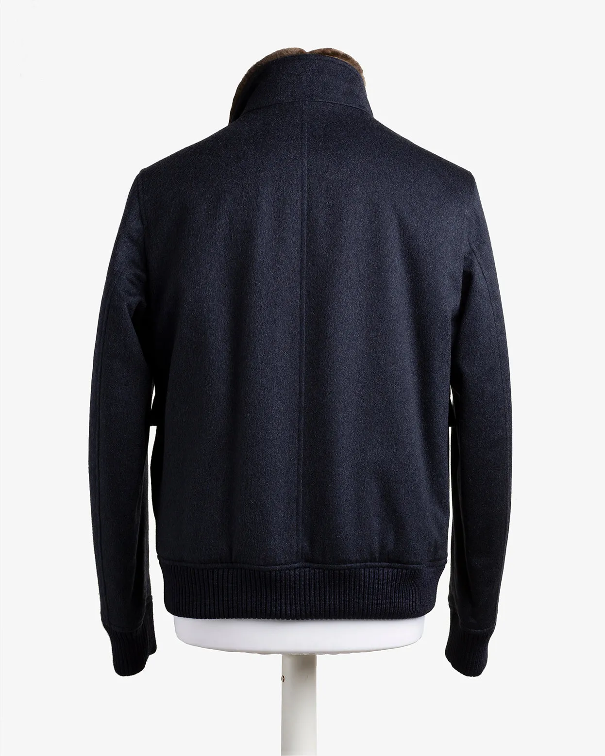 Luxury Bomber Jacket – Navy