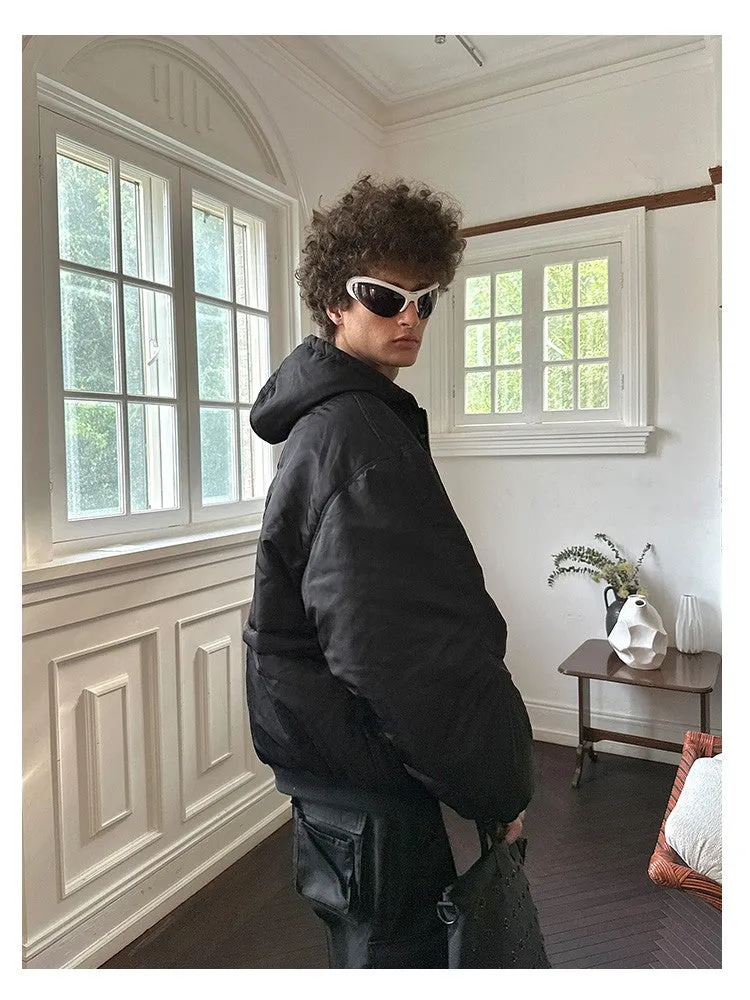 Multi-Pocket Hooded Cotton Jacket