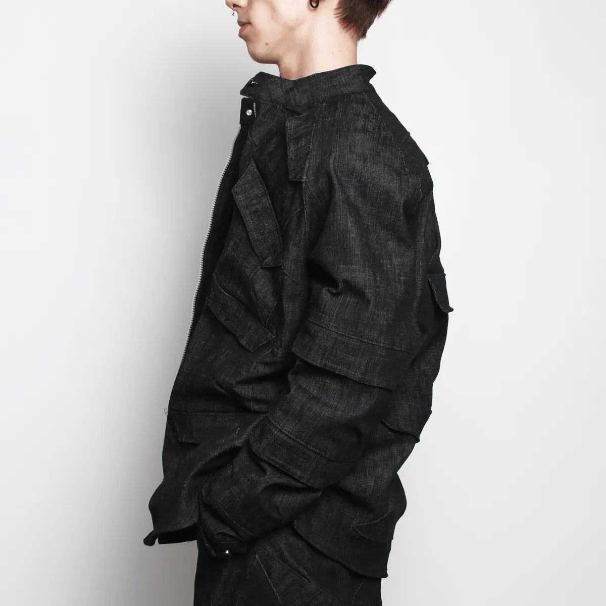MULTI POCKET JACKET DARK BLUE DENIM