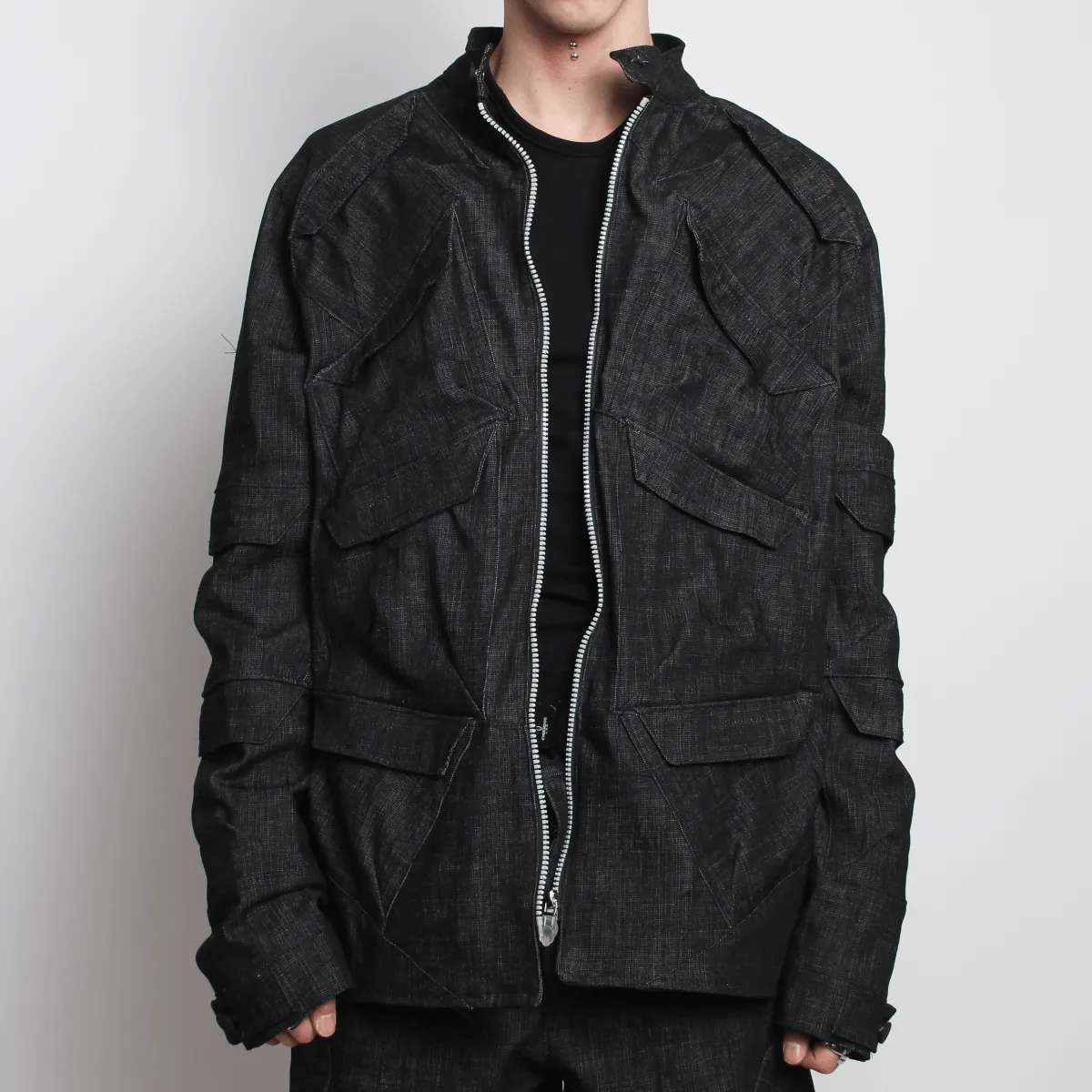 MULTI POCKET JACKET DARK BLUE DENIM