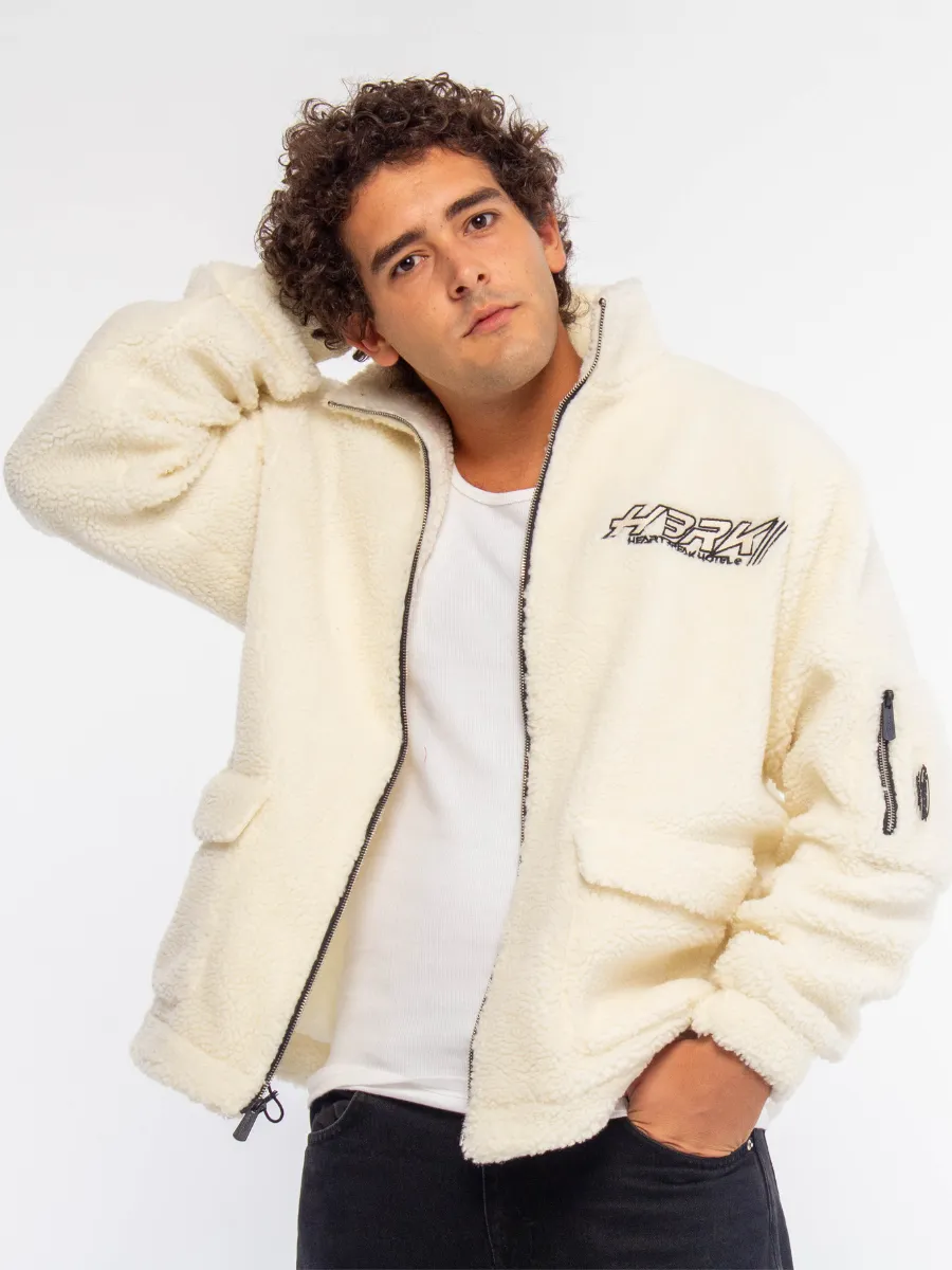 Multi Pocket Logo Sherpa Jacket
