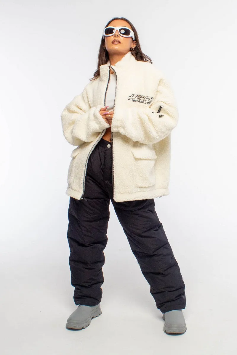 Multi Pocket Logo Sherpa Jacket