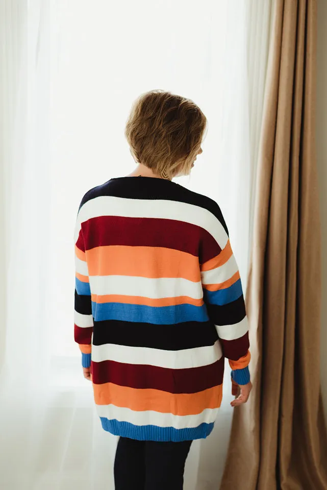 Multicolor Block Cardi