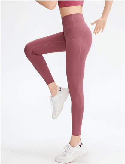 Olsic Casual High Waisted Pants Ladies High Waist Sports Pants Yoga Fitness Skin-friendly 