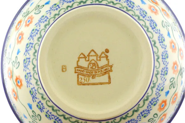 Polish Pottery 7" Bowl Tulip Vines