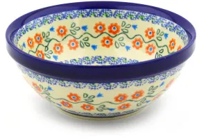 Polish Pottery 7" Bowl Tulip Vines