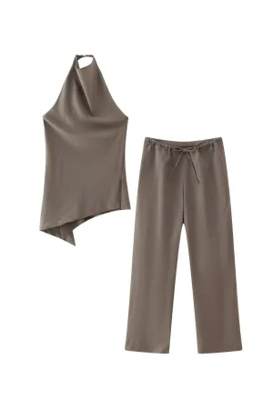 ‘Sofia’ Halter Neck Top & Drawstring Pants
